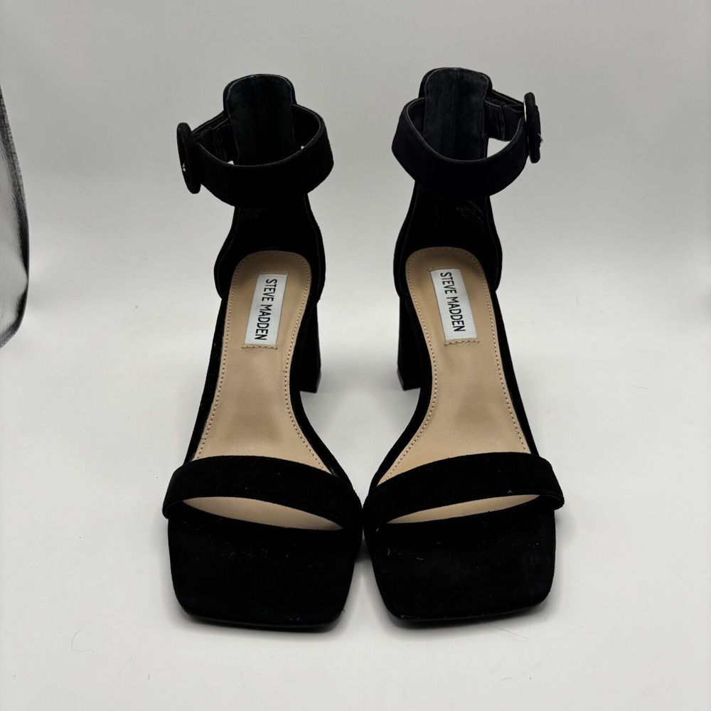 Steve Madden Women Reverie Ankle Leather Square Toe Sandals shoes sz 6M - Picture 2 of 9